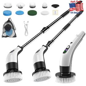 Iyglkd B0dzt5vhhm Electric Spin Scrubber With Power Lcd Display Cordless Bathroom Cleaning Brush