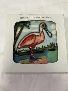 Jt-28b Jaco Decorative Ceramic Wall Art Tile 4x4 Backsplash Gift With Stand Spoonbill