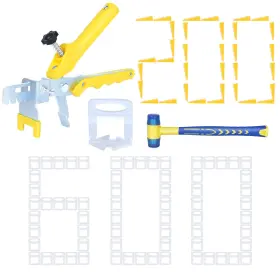 Jauyas 1.5-600 200 Tile Leveling System With Plier 600pcs Piece Spacers Clips 200pcs P