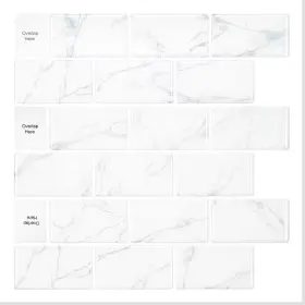 Jeedeson 744759827524 11.8 Inch X Vinyl Peel And Stick Backsplash Subway Wall Tile For Kitchen