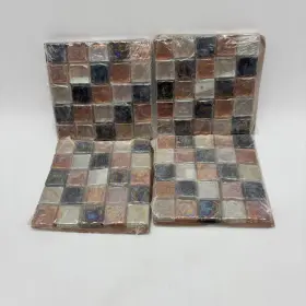 Jeffrey Court 734647830125 Square Glass 3/4 Inch Mosaic Tile Mardi Gras Four 4.25 Sheets
