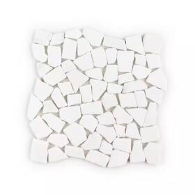 Jeffrey Court 744759972026 Cloudburst Thassos White 11 Inch X Pebble Honed Marble Wall And Floor Mosa