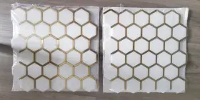 97937 Jeffrey Court 2 Sheets Karats Hexagon Natural Stone Gold Metal Mosaic Tile 97937 Jeffrey Court 2 Sheets Karats Hexagon Natural Stone Gold Metal Mosaic Tile