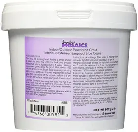 Jennifers Mosaics 794366005815 Black Powdered Sanded Grout - 2 Lbs Jennifers Mosaics 794366005815 Black Powdered Sanded Grout - 2 Lbs