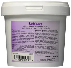 Jennifers Mosaics 794366005839 Gray Powdered Sanded Grout - 2 Lbs