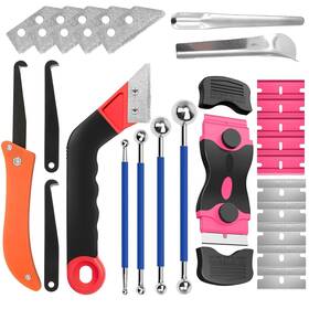 Jiahuili Jia25-14181404a Grout Removal Tool Kit And Razor Scraper Set - 26pc Professional Tile Cleaning