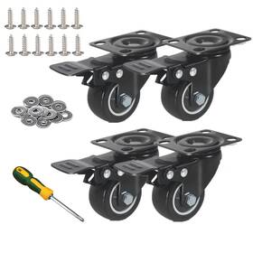 Jieyuan 768771849357 2.5 Inch Heavy Duty Swivel Casters With Brake - Locking Wheels Screws And To