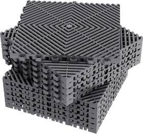 Jocoevol 978553444616 12-pcs Interlocking Tile 12 Inch X Indoor/outdoor Self-drainage 12-pack Grey