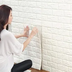 Q-zw-03 Jolov 20 Pcs 3d Wall Panels Peel And Stick - Pe Foam Diy Self Adhesive Water