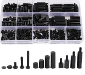 J-nylonhexspacerstandoff-380p Jucoan 380 Pcs M3 Nylon Standoff Kit Male Female Hex One Size Black J-nylonhexspacerstandoff-380p Jucoan 380 Pcs M3 Nylon Standoff Kit Male Female Hex One Size Black