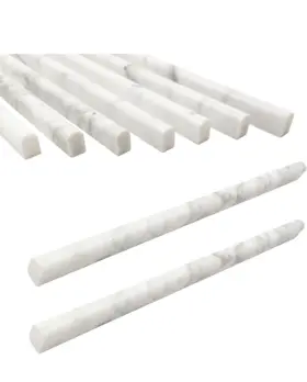 Jusmioke 711181135831 15 Pack 0.5 Inch X12 Carrara White Marble Pencil Liner Tile Polished