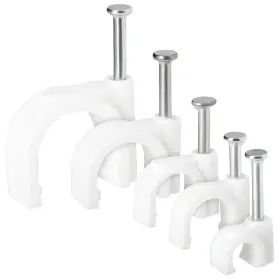 Juvale 194425206991 500-pack Round Cable Wire Clips For Wall Mounting Extension White