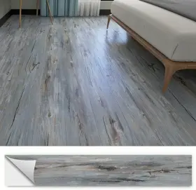 W012 Jz Home 744759701473 Reclaimed Blue Wood Vinyl Flooring Peel And Stick Floor Tile 6ftftx36ftft 10 P