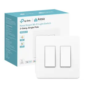 Hs200-2 Kasa Smart Switch 2-gang Single Pole Neutral Wire Required White