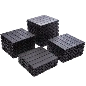 Keiki 786505203541 76 Pcs 11.42 Inch X Plastic Interlocking Deck Tiles Patio Flooring Al