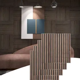 Kieacia 749727901695 4pcs 3d Acoustic Panels For Interior Wall And Ceiling Decor Soundproof Wood F
