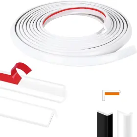 Kikerike 445025530508 Peel And Stick Tile Edge Trim 10ft L-shape Outside Corner Molding Vinyl