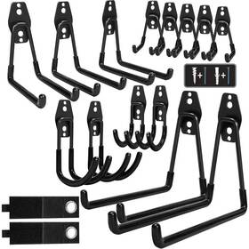 Kiwdzfu 744110862959 6 Inch H Black Steel 77 Lb. Load Capacity Double Hook For Hanging Bike Ladder An