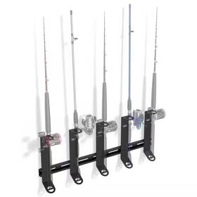 Koova 711181931938 500 Lbs 5 Spinning Adjustable Fishing Pole Wall Mounted Racks