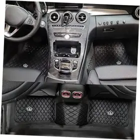 Faea-123 Lc Bling Diamond Auto Floor Mats With Crow Symbol For Black Crown