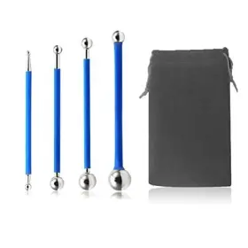 18gd1348 Leontool 4 Pcs Metal Ball Tile Caulk Finishing Tools Floor Joint Repair With Bag