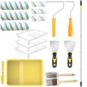Leshein Paintr001 Paint Roller Kit With Extension Pole Brushes Set For Walls Painting S