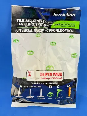 Levolution 753927516658 Tile Spacing And Leveling System - Part A Spacer 3/16 Inch 50 Pcs Levolution 753927516658 Tile Spacing And Leveling System - Part A Spacer 3/16 Inch 50 Pcs
