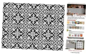Ly224 Leyu 12 Pcs 6x6 In Decorative Tile Stickers Peel And Black White 6 X Ly224 Leyu 12 Pcs 6x6 In Decorative Tile Stickers Peel And Black White 6 X