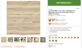 Lifeproof 747583275455 La Jolla 30 Mil 9in X 48in Light Beige Oak Waterproof Flooring - 40