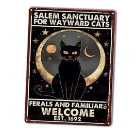 Tp-zymhhp08j-4 Liuaxicia Tin Metal Sign Salem Sanctuary For Wayward Cats Ferals And 12x16inch Picture 1