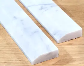 Tgm-120455 Lock City Home Improvement 10 Pcs - Marble Pencil Trim Liner 12 X 1-1/4 3/8 Inch White / Gray Italian