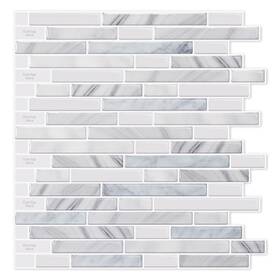 Longking Lka1283 Peel And Stick Backsplash Tiles Vinyl Kitchen Light Gray 10 Pack