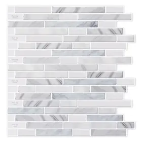 Lka1283 Longking Peel And Stick Backsplash Tiles Vinyl Kitchen Light Gray 10 Pack