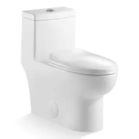 Lordear 810054760986 Lodear Side Left Single Flush Elongated One-piece Toilet White