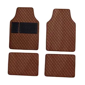 Lsqcjd01 Ls Diamond Pattern Luxury Universal All-season Heavy-duty Faux Leather Car Brown