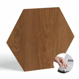 Lucida Surfaces 810051956788 Basecore Hex Hexagon Vinyl Flooring Java 5.75 Inch Diy Self Adhesive Textured Mod