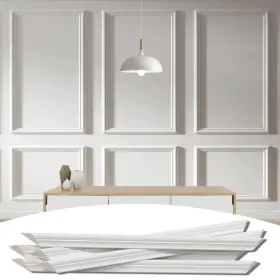 6-frame Lunghaa Pjk-2 Premade Accent Wall Molding Kit Ready-to-assemble Wainscoting Panels