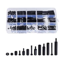 Lystaii Qx-chy-st320p 320pcs M2 Nylon Hex Spacer Standoff Kit Male Female Screw Black