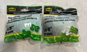 49166 M-d Products Lot Of 2 Packages Tile Spacer 3/8 In Thick 9mm Pack 50. 100 Total