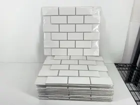 M S International Inc 747583087089 2x4 White Subway Glossy Ceramic Wall Tile Kitchen Backsplash Bathroom 13 Sheet