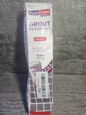 Magic Chems 313030040077 Tile Grout Repair Kit White 8.8oz Fast Drying Waterproof Damaged Box