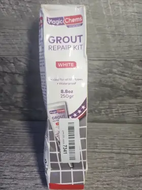 Magic Chems 313030040077 Tile Grout Repair Kit White 8.8oz Fast Drying Waterproof Damaged Box