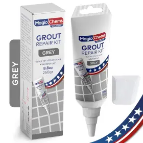 250gr Magic Chems 445008619657 Tile Grout Repair Grey 8.8 Oz/250gr. Fast Drying Kit Filler