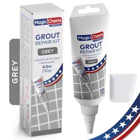 Magic Chems Mc-8.8 Tile Grout Repair Kit Grey 8.8 Oz/250gr. Touch Up Filler