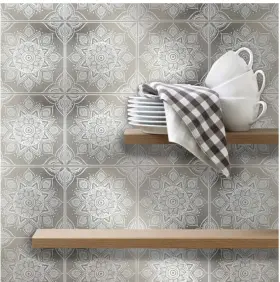 20220220 Main Street Wall Creations 6 Peel Stick 8 Inch X8 Backsplash Art Tile Mandala Silver White Metallic Us Made
