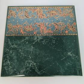 Malkin Johnson 785780200405 Nos Vintage Remington Marble And Border Ceramic Tile 6 Inch X Deep Athens Green