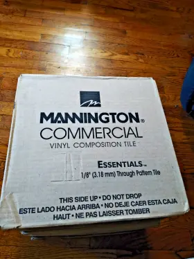 Mannington 644730553797 Commercial Vinyl Floor Tile - 45 Pcs 12 Inch X Beige Slate
