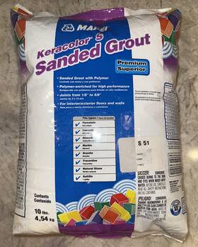 Mapei 093994005106 Keracolor S Sanded Grout 10 Lb Pound Brand New Old Stock 51 Smoke Grey