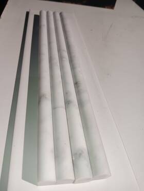 Marazzi M701 4 Pack Jolly Trim...carrara White Marble Pencil Liner Tile Trim 12 Inch X