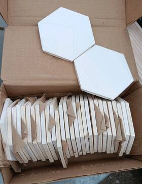 Marazzi Rr16 30 Tiles 1 Box Ceramic Subway Tile 4x5 Bone Ripple Mix ..matte Hexagon